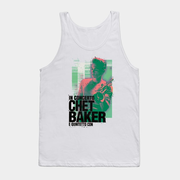 Chet Baker tour graphic Tank Top by HAPPY TRIP PRESS